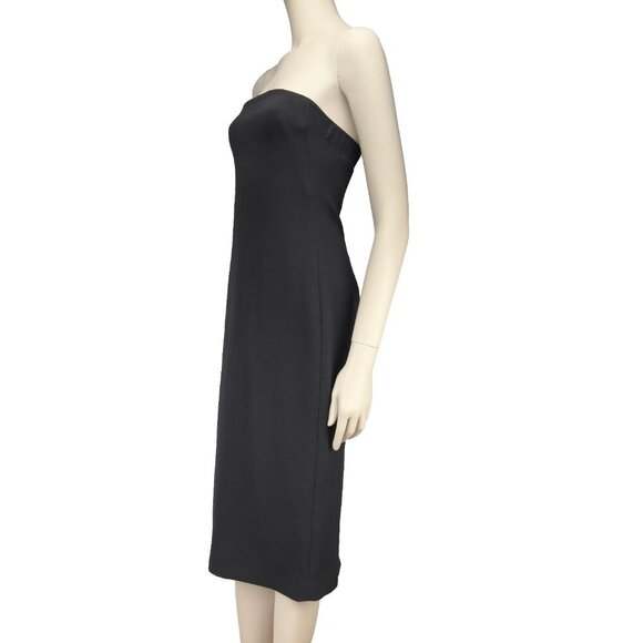 BABATON Strapless Bodycon Sheath A-Line Midi Black Dress Size 2 - Picture 3 of 8